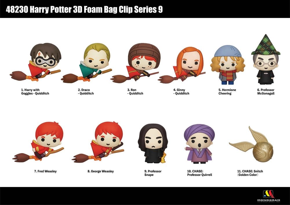 Harry Potter 3D PVC Bag Clips Series 9 Display (24)