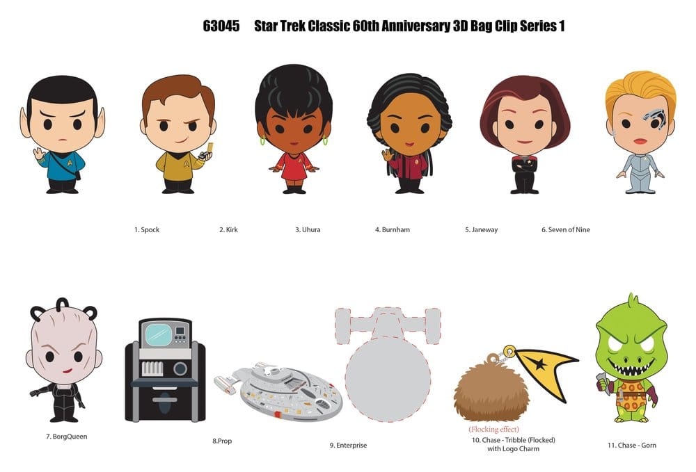 Star Trek 3D PVC Bag Clips Serie 1 Display (24)
