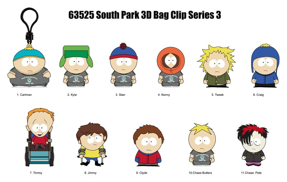 South Park 3D PVC Bag Clips Series 3 Display (24)