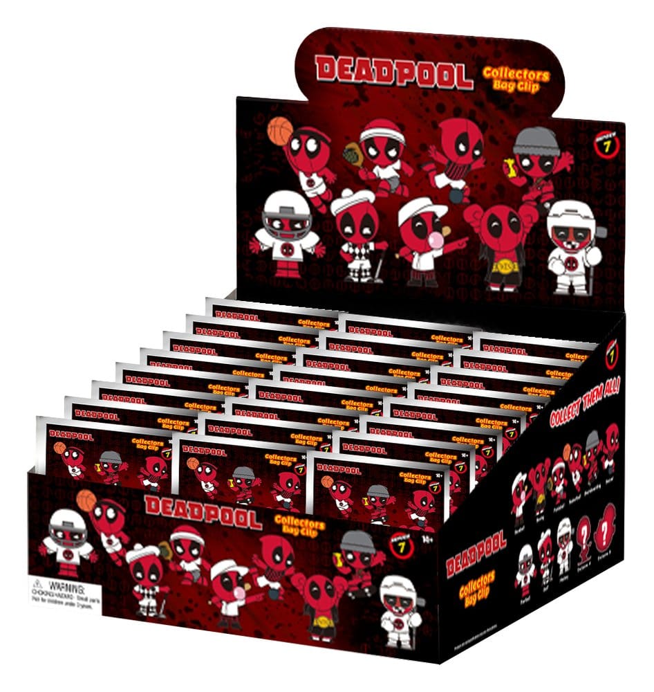Deadpool 3D PVC Bag Clips Series 7 Display (24)