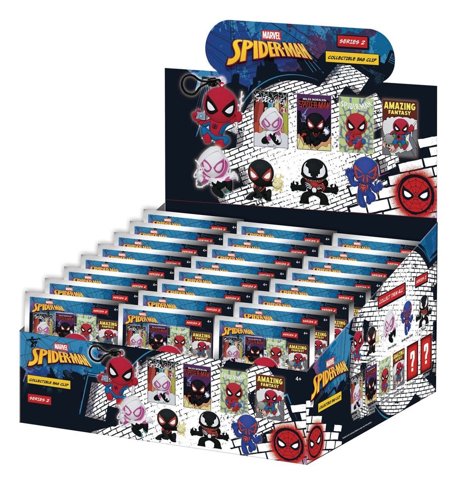 Spider-Man Classic 3D PVC Bag Clips Series 2 Display (24)