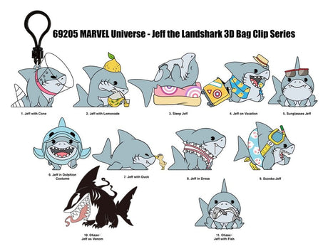 Marvel Rivals 3D PVC Bag Clips Jeff the Land Shark Series 17 Display (24)