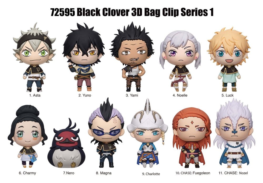 Black Clover 3D PVC Bag Clips Serie 1 Display (24)