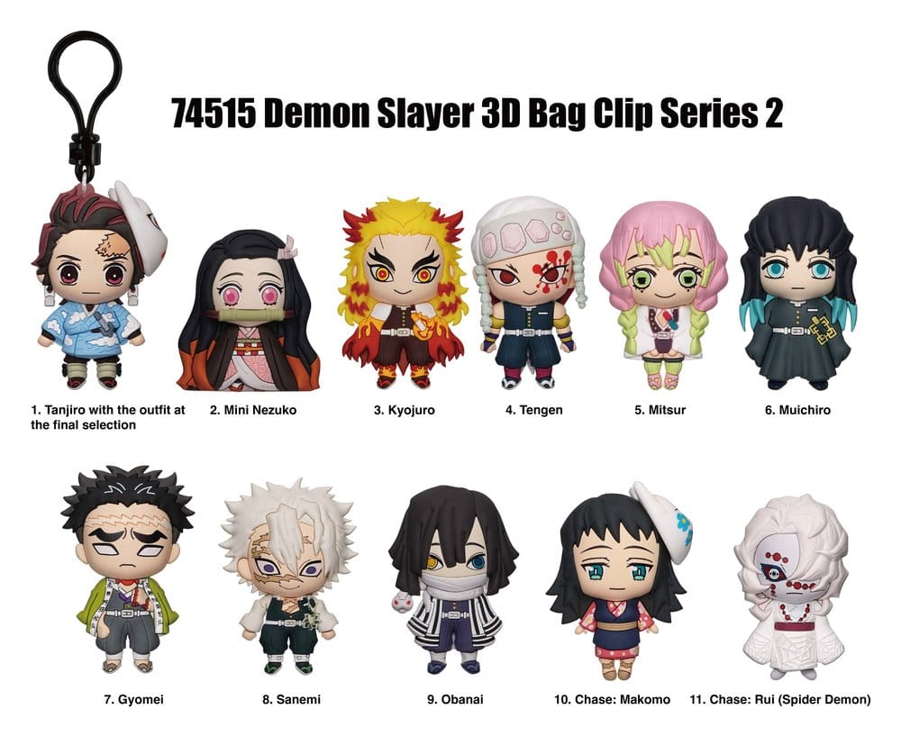 Demon Slayer: Kimetsu no Yaiba PVC Bag Clips Series 2 Display (24)