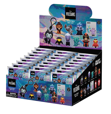 Disney 3D Foam Bag Clips Villains Series 4 Display (24)
