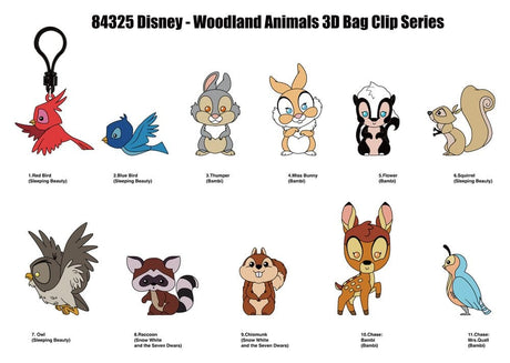Disney 3D PVC Bag Clips Woodland Characters Series 76 Display (24)