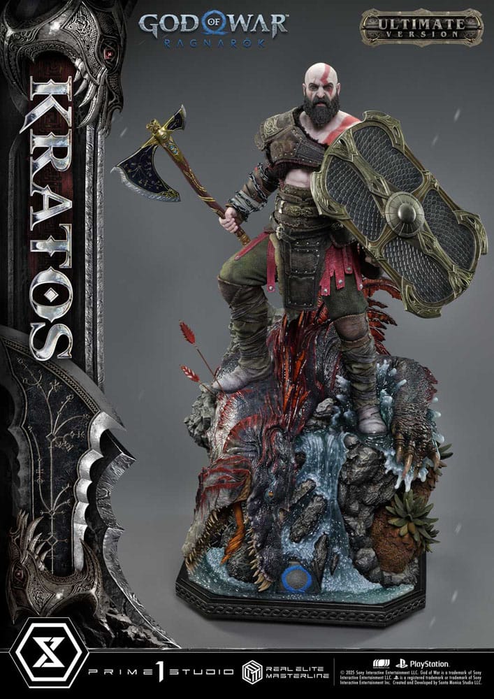 God of War Ragnarok Real Elite Kratos Ultimate Bonus Version 95 cm 1/3 Masterline Series Statue