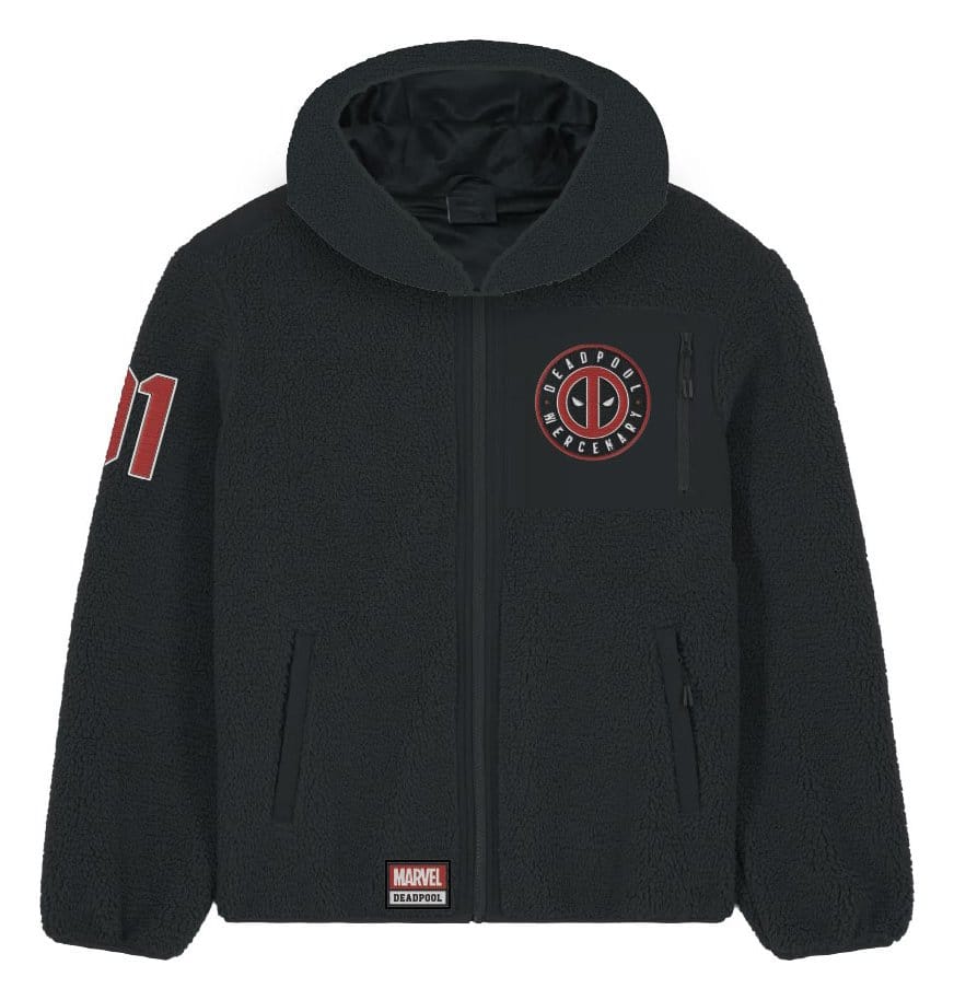 Marvel Sherpa Jacket Deadpool Logo Size XL