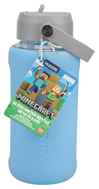 Minecraft Glass Water Bottle with Sleeve
