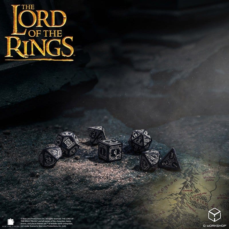 The Lord of the Rings Dice Set of 7 Moria (Glow in the Dark)