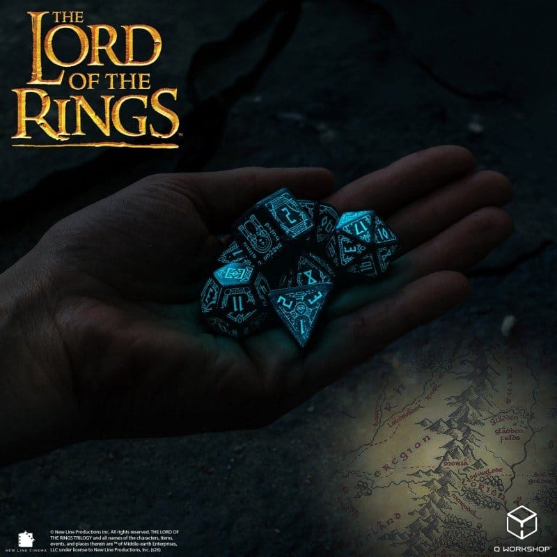 The Lord of the Rings Dice Set of 7 Moria (Glow in the Dark)