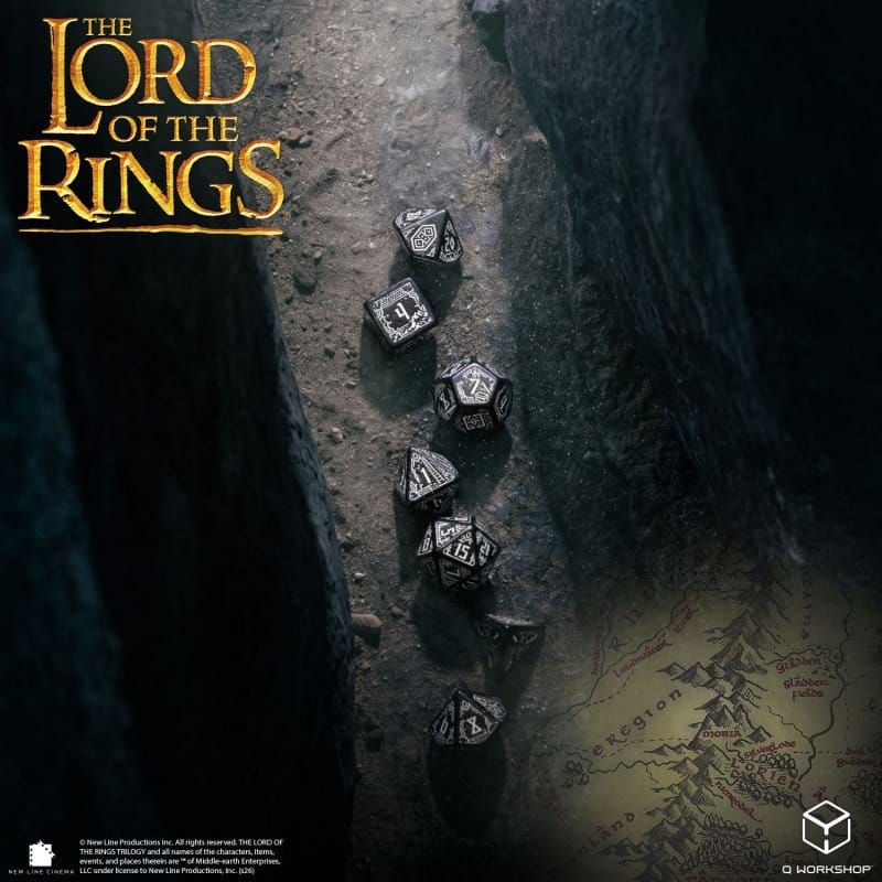 The Lord of the Rings Dice Set of 7 Moria (Glow in the Dark)