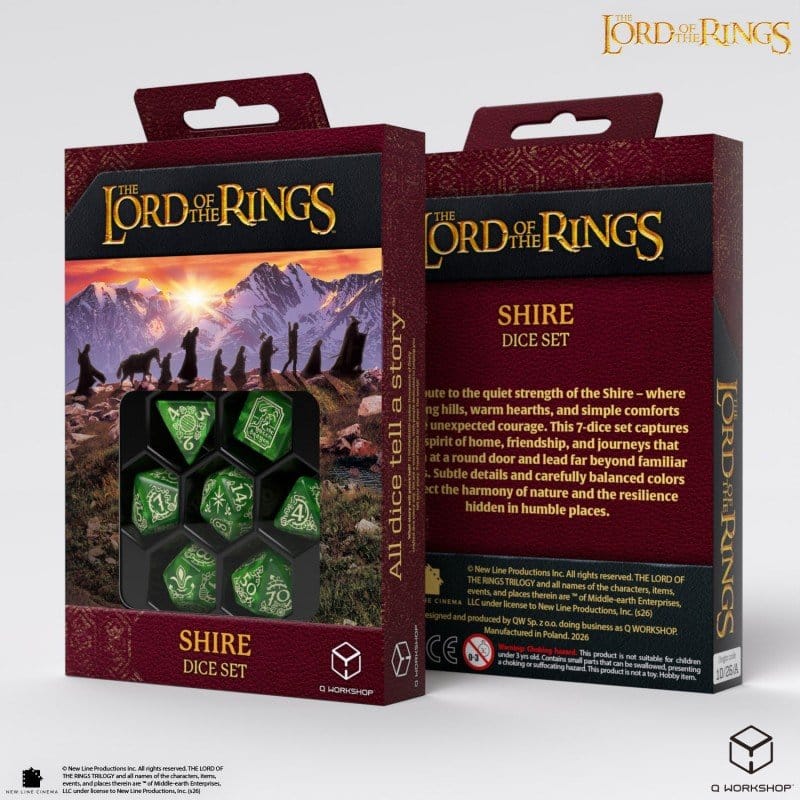 The Lord of the Rings Dice Set of 7 Shire