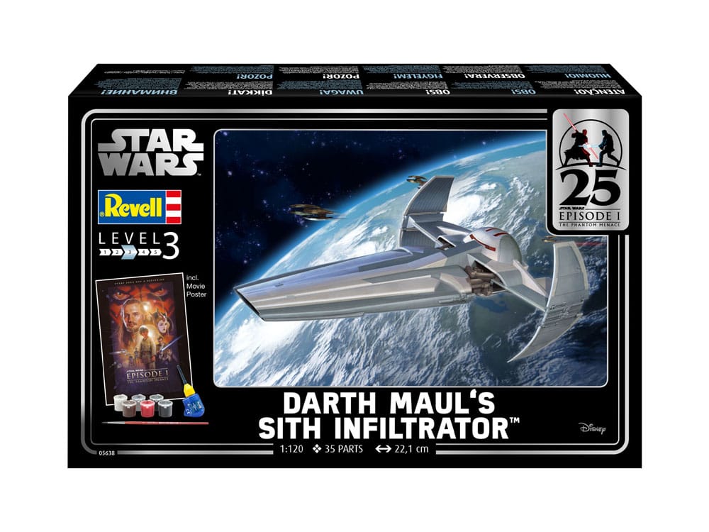 Star Wars Episode I Darth Maul's Sith Infiltrator 22 cm 1/120 Model Kit Gift Set