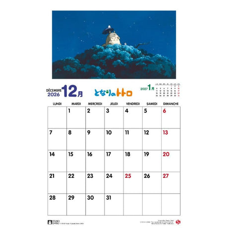 My Neighbor Totoro Calendar 2026 *French Version*