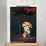 Grave of the Fireflies Wood Panel Japanese Movie Poster 35 x 50