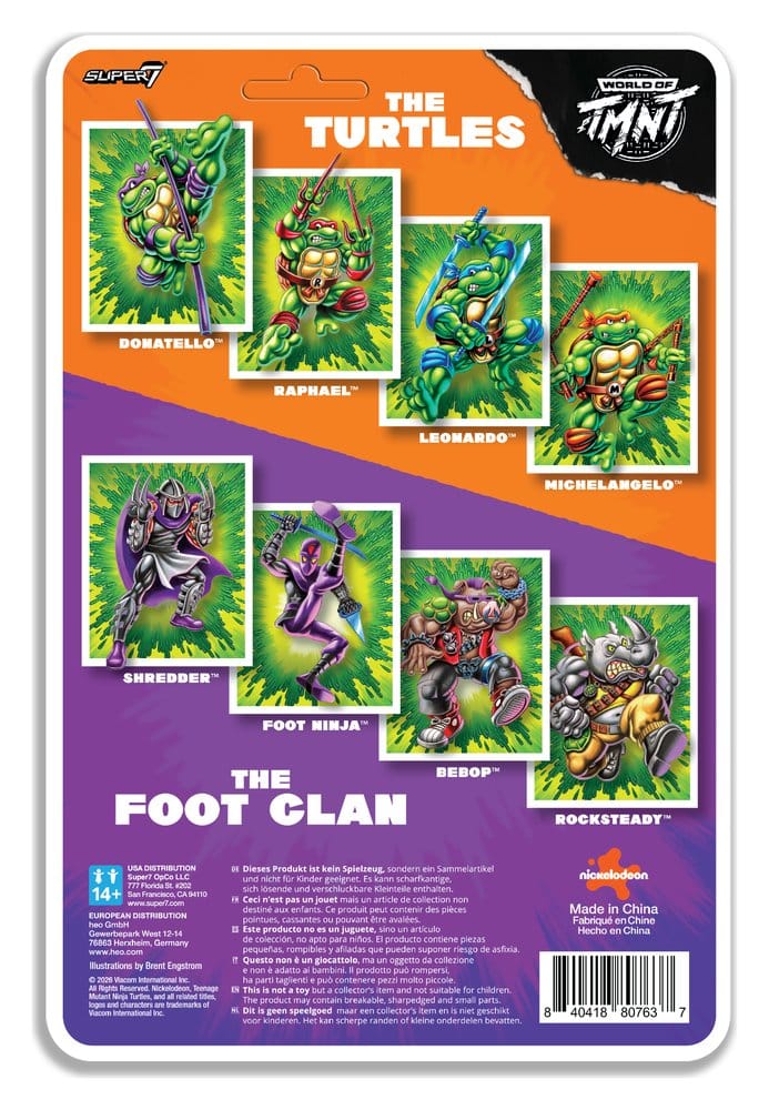Teenage Mutant Ninja Turtles ReAction+ Action Figure Wave 02 Rocksteady