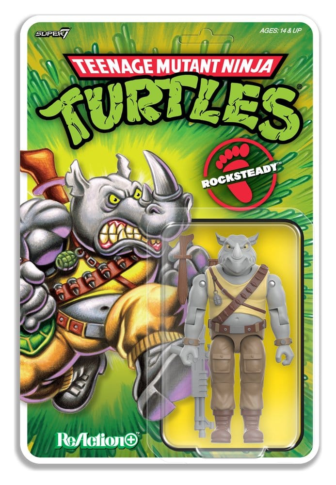 Teenage Mutant Ninja Turtles ReAction+ Action Figure Wave 02 Rocksteady