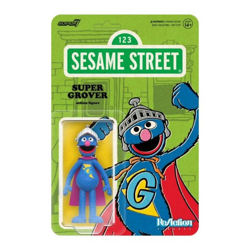 Sesame Street ReAction Wave 03 Super Grover 10 cm Action Figure