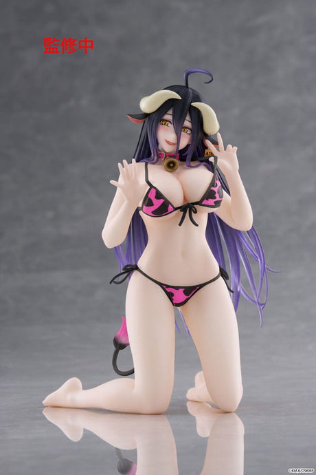 Overlord PVC Statue Desktop Cute Figure Albedo Cow-Print Swimsuit Ver. Renewal 13 cm
