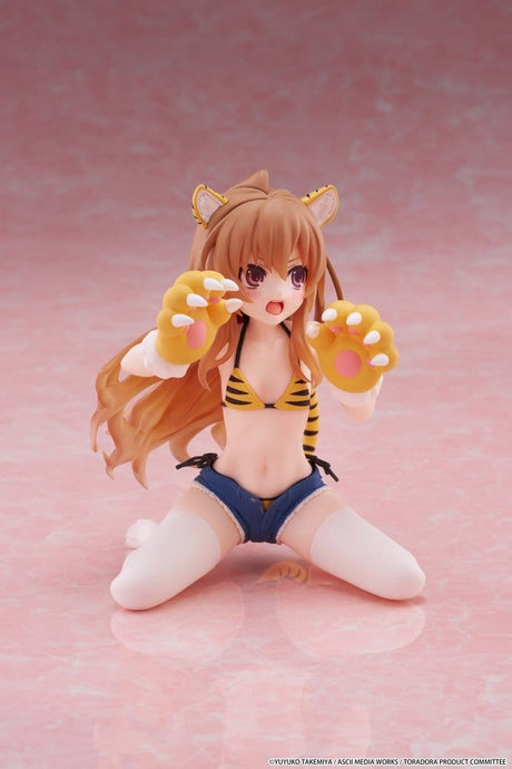 Toradora! Desktop Cute PVC Figure Taiga Aisaka (Tiger Costume Swimwear Ver.) 13 cm
