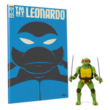 Teenage Mutant Ninja Turtles Leonardo Exclusive 13 m BST AXN x IDW Action Figure & Comic Book