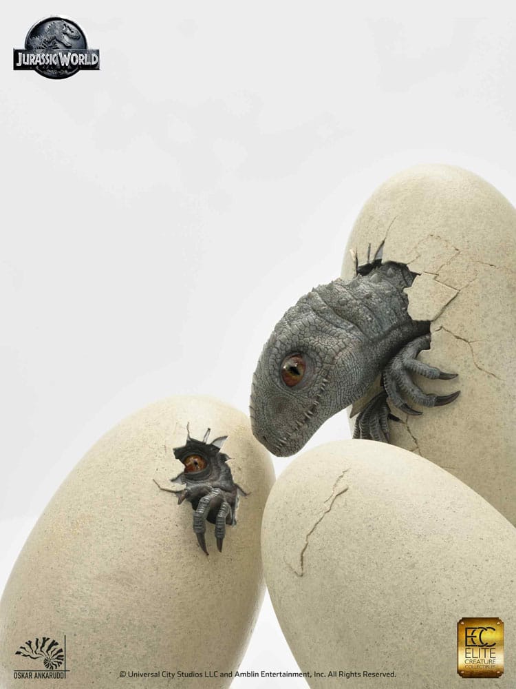 Jurassic World Hatching Indominus Rex 13 cm 1/2 Set of 3 Statues