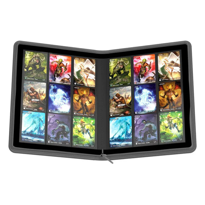 Ultimate Guard Zipfolio Xenoskin Trading Card Binder (Grey) (18-Pocket/360 Card Capacity)