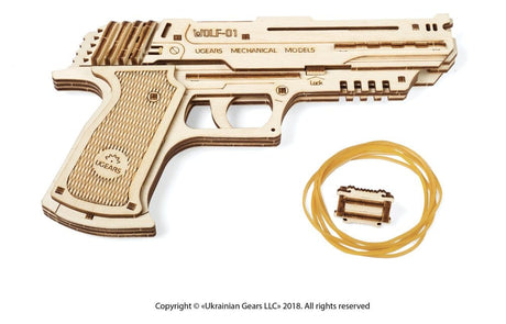 Ugears 3D Wooden Puzzle Wolf-01 Handgun