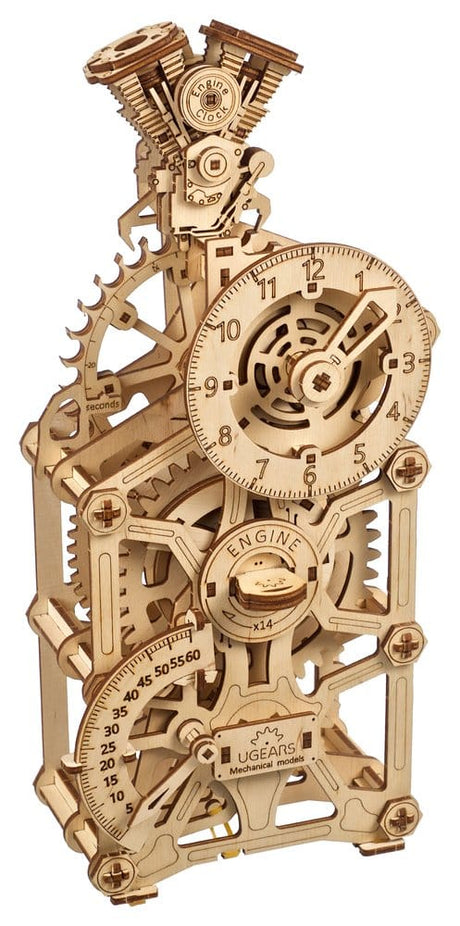 Ugears 3D Wooden Puzzle Engine Clock