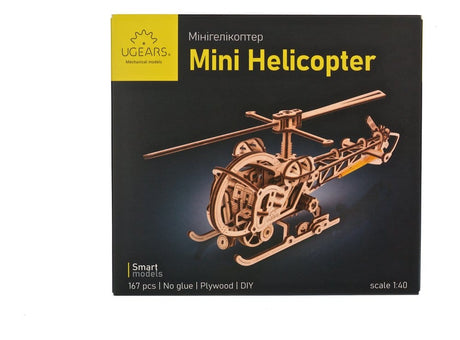 Ugears 3D Wooden Puzzle Mini Helicopter