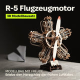 Ugears 3D Wooden Model Kit R-5 Aircraft Engine 25 cm