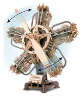 Ugears 3D Wooden Model Kit R-5 Aircraft Engine 25 cm