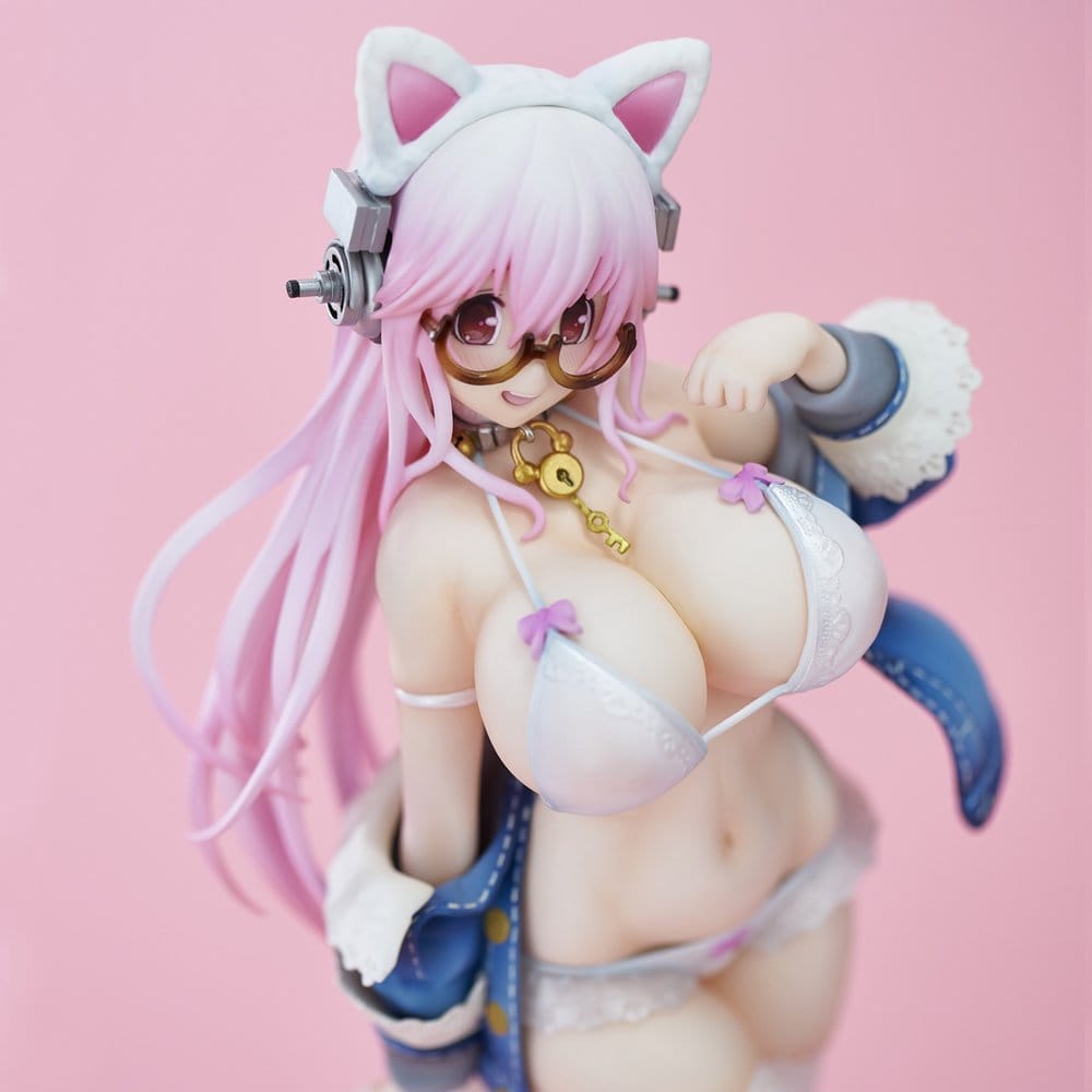 Super Sonico PVC Figure White Cat Ver. (Reissue) 27 cm
