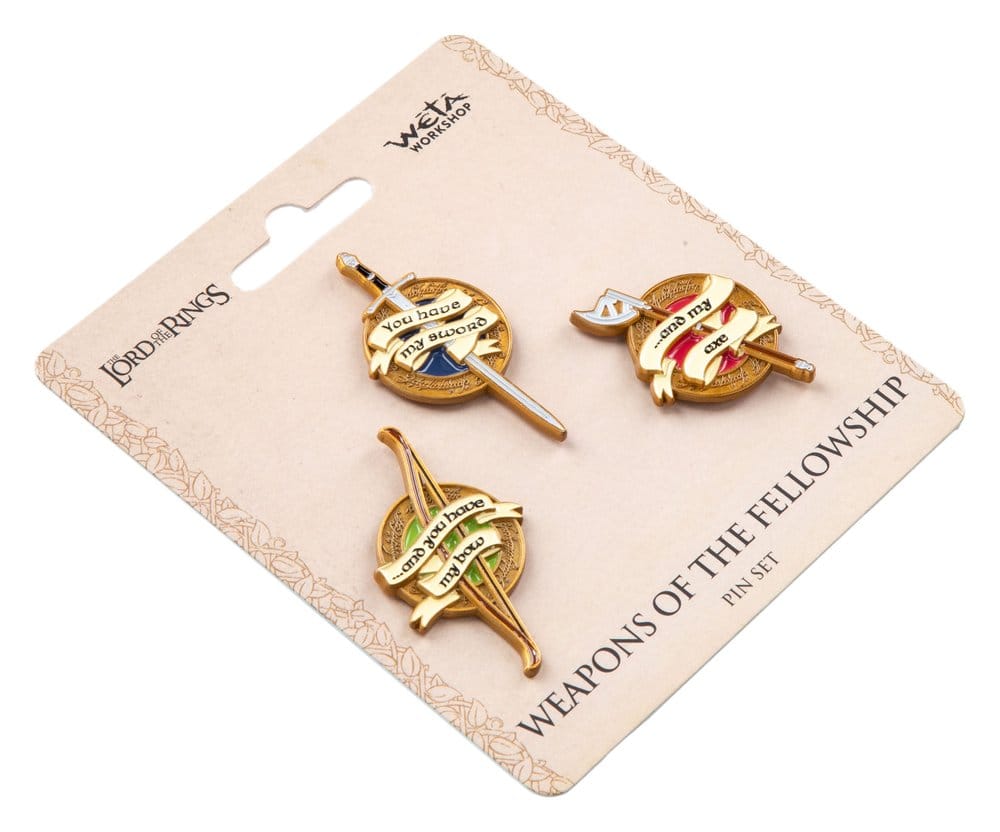 The Lord of the Rings Trilogy Pin Set Weapons of the Fellowship