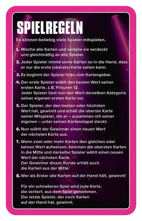 Popstars Card Game Top Trumps *German Version*