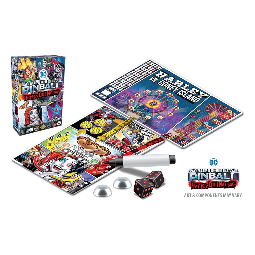 DC Comics Super-Skill Pinball: Harley Quinn Ball Board Game