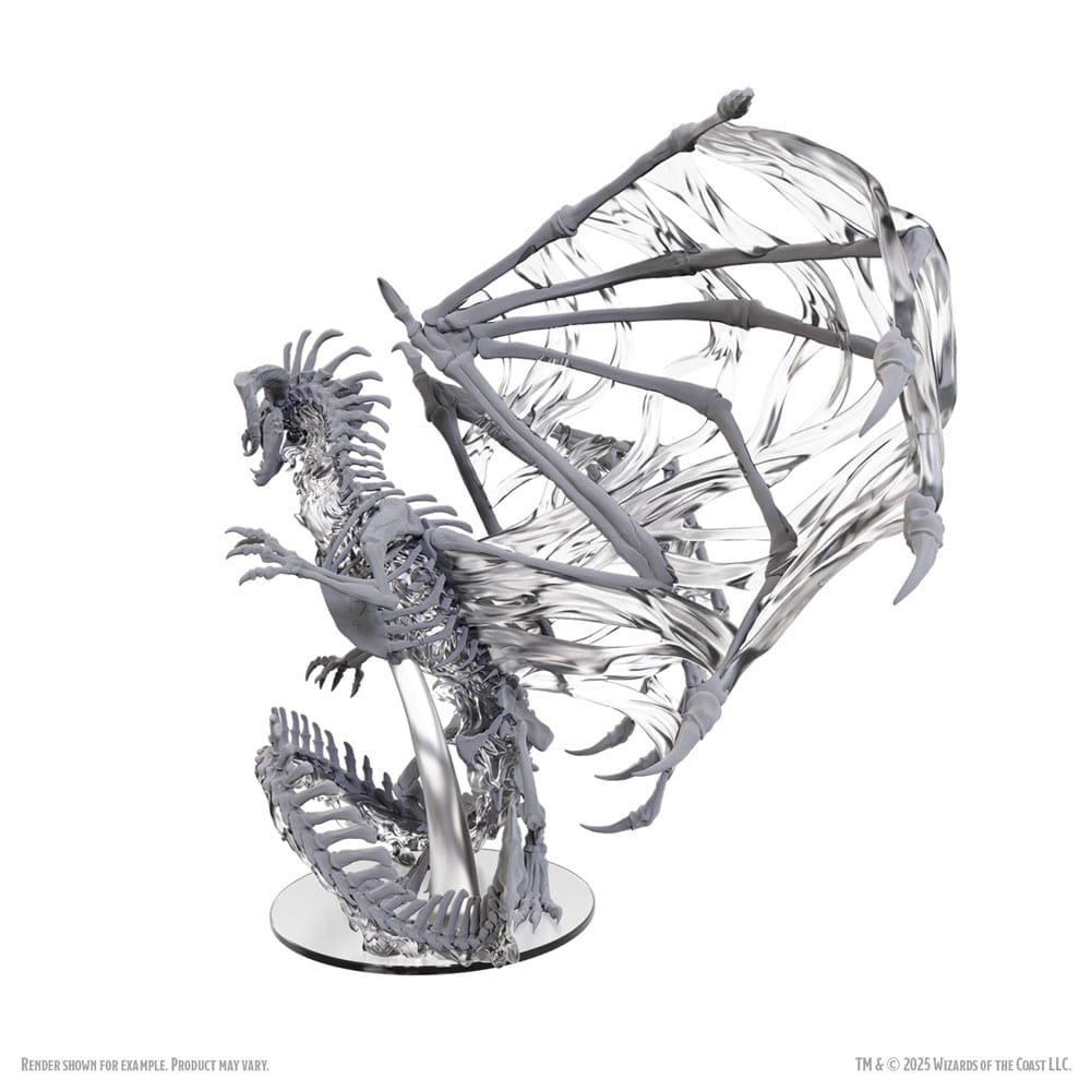 D&D Nolzur's Marvelous Miniatures Black Dracolich 30 cm Unpainted Miniature