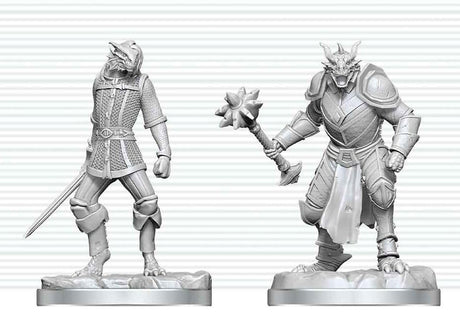 Dungeons & Dragons Nolzur's Marvelous Miniatures Unpainted Miniature Dragonborn Paladin & Dragonborn Squire 14 cm