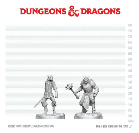 Dungeons & Dragons Nolzur's Marvelous Miniatures Unpainted Miniature Dragonborn Paladin & Dragonborn Squire 14 cm