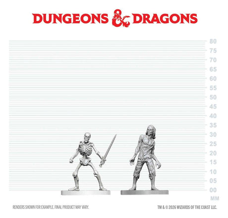 Dungeons & Dragons Nolzur's Marvelous Miniatures Unpainted Miniature Zombie & Skeleton 14 cm