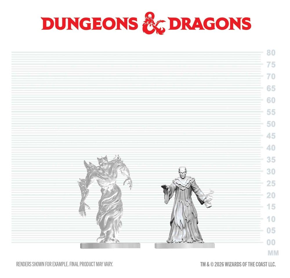 Dungeons & Dragons Nolzur's Marvelous Miniatures Unpainted Miniature Ghast Gravecaller & Wraith 14 cm