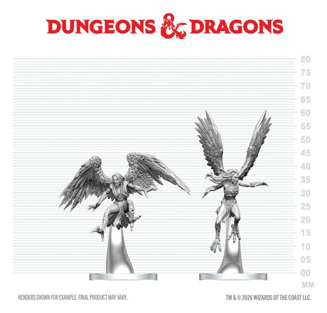 Dungeons & Dragons Nolzur's Marvelous Miniatures Unpainted Miniature Harpies 17 cm