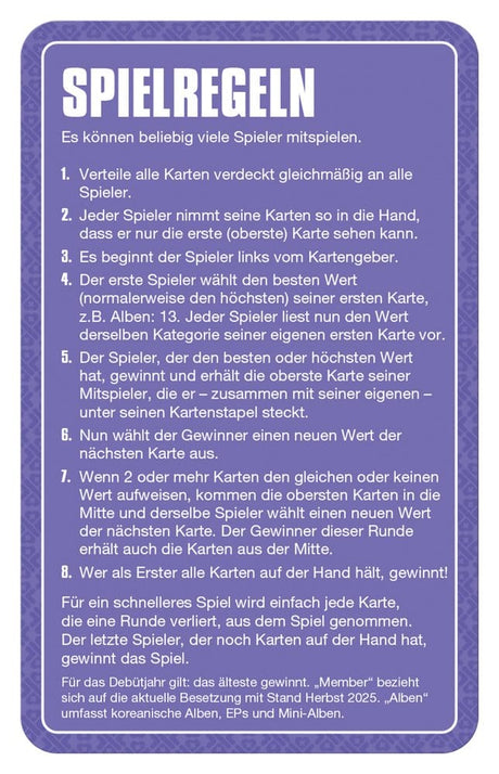 K-Pop Card Game Top Trumps *German Version*