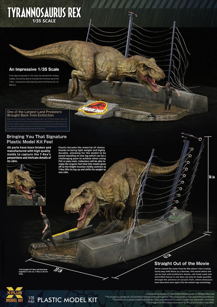 Jurassic Park Tyrannosaurus Rex 42 cm 1/35 Plastic Model Kit
