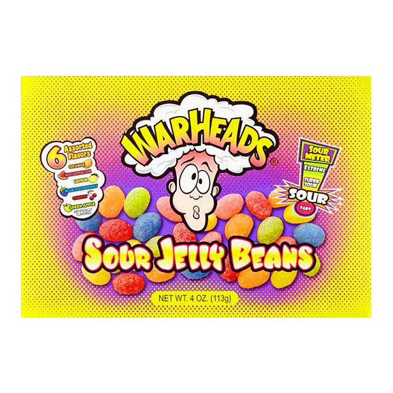 Warheads Extreme Sour Jelly Beans 4oz (113g) Theatre Box