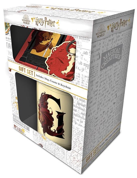 Harry Potter (Intricate Houses Gryffindor) Mug, Coaster And Keyring Gift Set