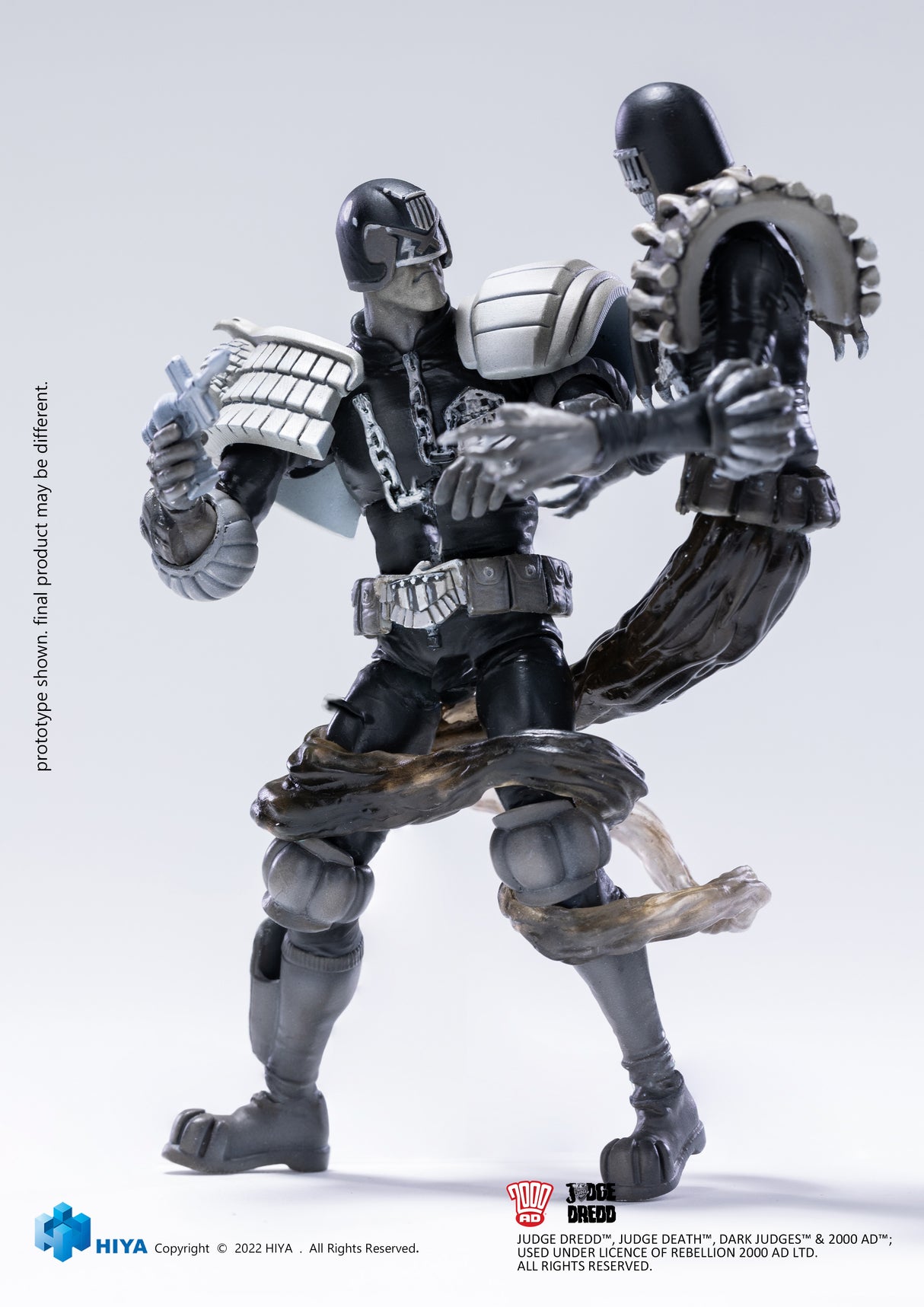 Hiya Toys Judge Dredd vs Death Black & White SDCC 2022 PX 2Pk Action Figures