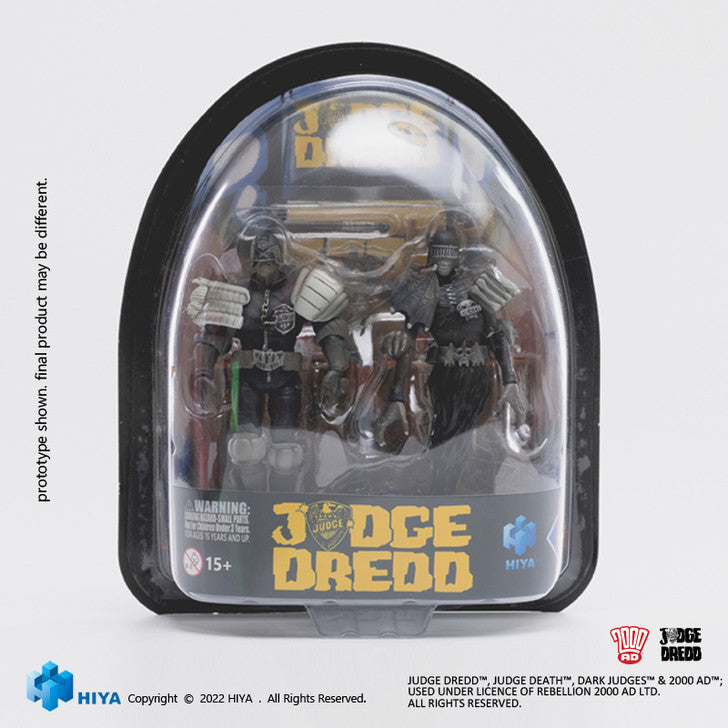 Hiya Toys Judge Dredd vs Death Black & White SDCC 2022 PX 2Pk Action Figures