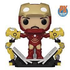 PX PREVIEWS MARVEL IRON MAN MARK IV WITH GANTRY EXC DELUXE FUNKO POP! VINYL
